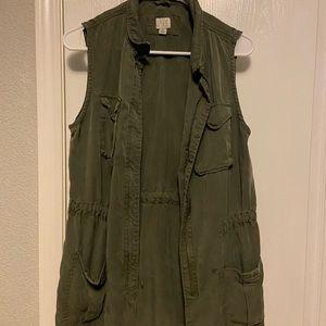 Oversized Army Green Vest Jacket